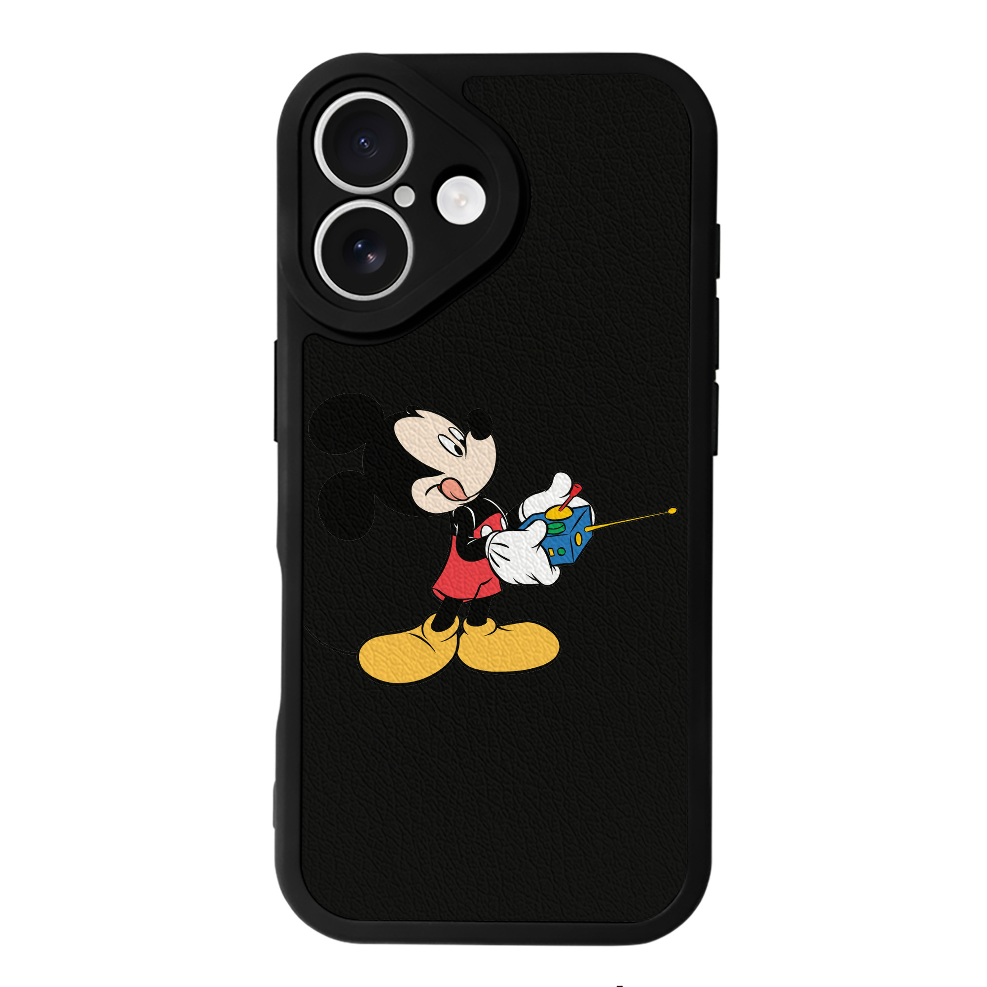 （画像用） ミッキーマウス Mickey Mouse 【iPhone 16シリーズ対応】シリコンスマホケース（レザー調） 材質：シリコン